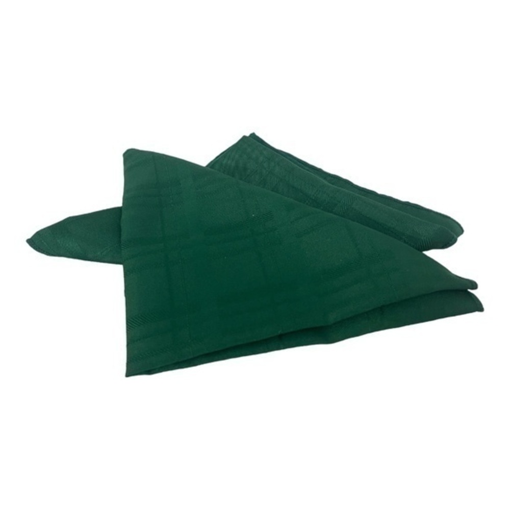 Unbranded Set of 16 Plaid Hunter Green Polycotton Napkins 16" Square Christmas